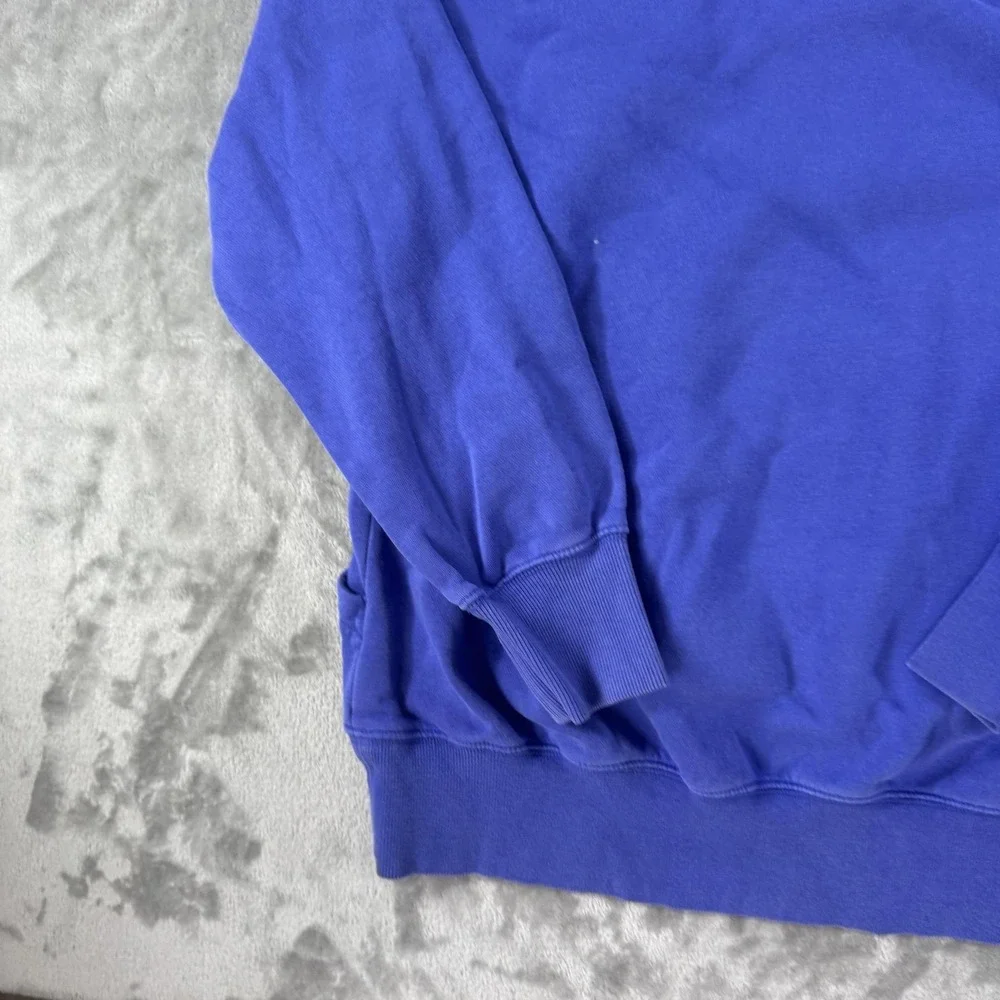 Nike Hoodie Mens Medium Blue Pullover Fleece Sweatshirt Center Swoosh Logo Solid